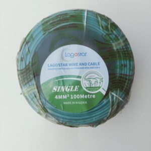 LAGOSTAR GREEN/EARTH 4 MM WIRE CABLE 100% COPPER 100 METERS LENGTH
