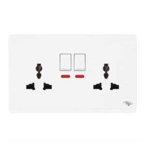 ITEL 13 AMPS DOUBLE SOCKET WHITE
